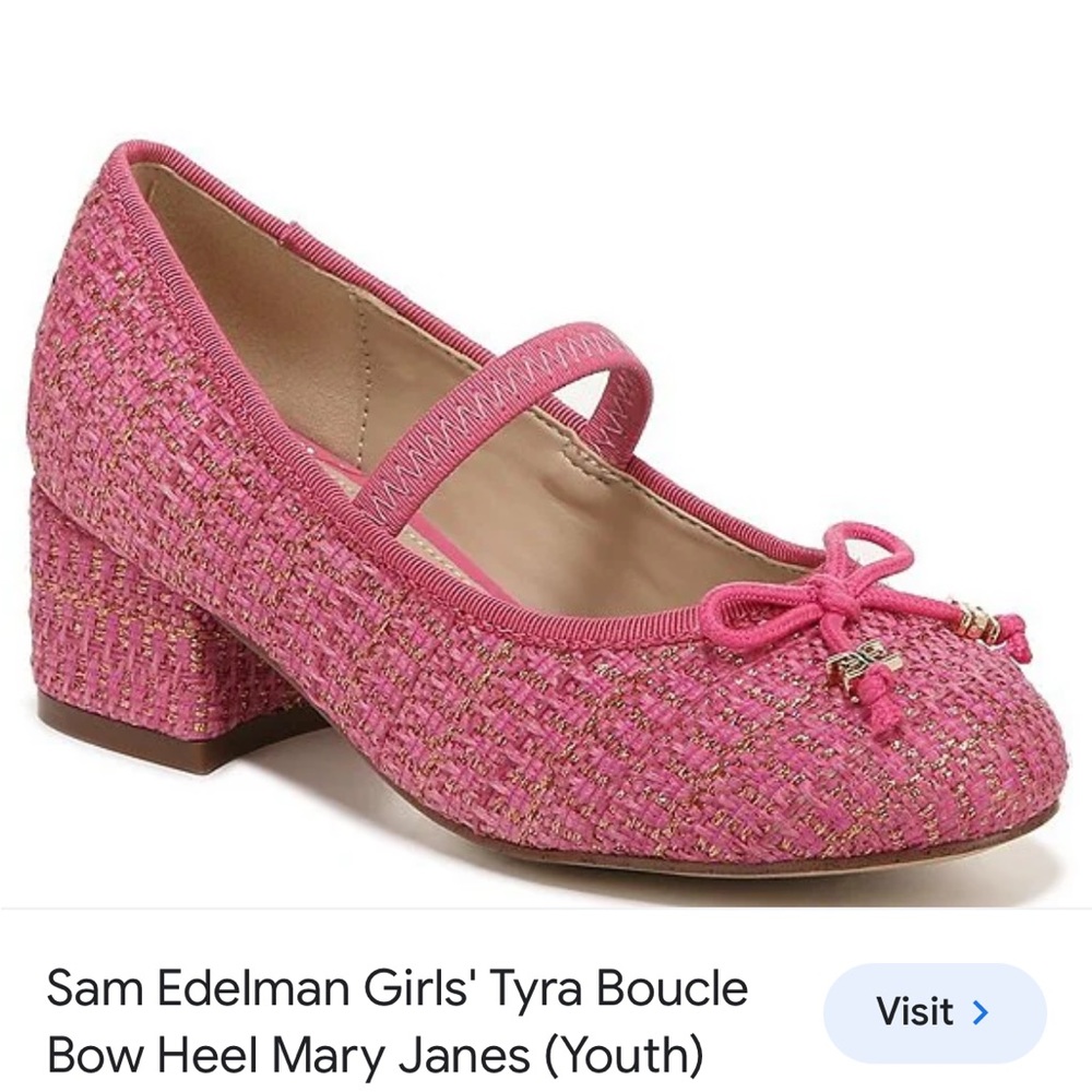 Sam Edelman
Girls' Tyra Boucle Bow Heel Mary Janes (Youth) NWT $80